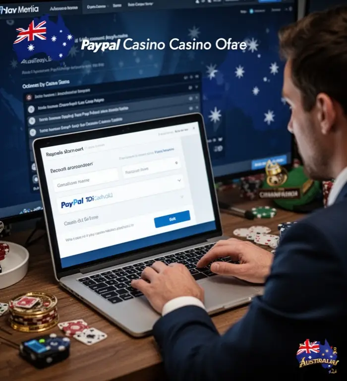 A player reviews account name details before requesting a PayPal casino cash-out in Australia.